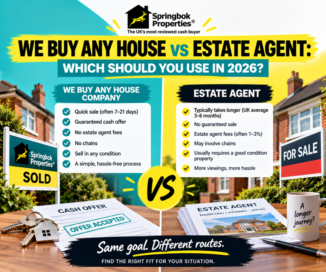 We Buy Any House vs Estate Agent: Which Should You Use in 2026?